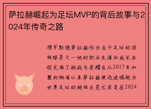 萨拉赫崛起为足坛MVP的背后故事与2024年传奇之路